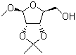 甲基-2,3-O-异亚丙基-beta-D-呋喃核糖苷分子式结构图