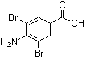 4-氨基-3,5-二溴苯甲酸分子式结构图