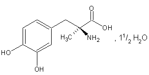 左旋甲基多巴水合物分子式结构图