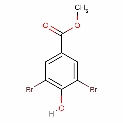 3,5-二溴-4-羟基苯甲酸甲酯分子式结构图