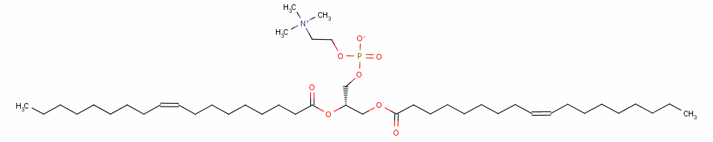 1,2-二油酰基-sn-甘油-3-磷酸胆碱分子式结构图