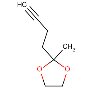 2-(BUT-3'-炔基)-2-甲基-1,3-二氧戊烷分子式结构图