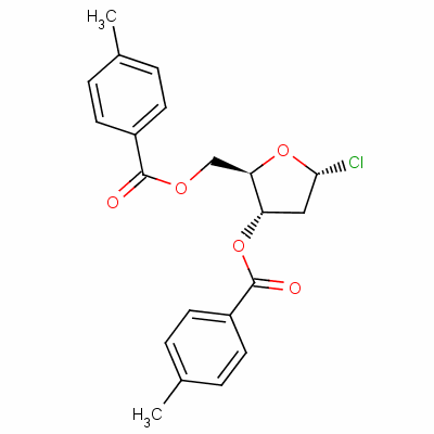 1-α-氯-3,5-二-O-对甲苯甲酰基-2-脱氧-D-呋喃核糖分子式结构图