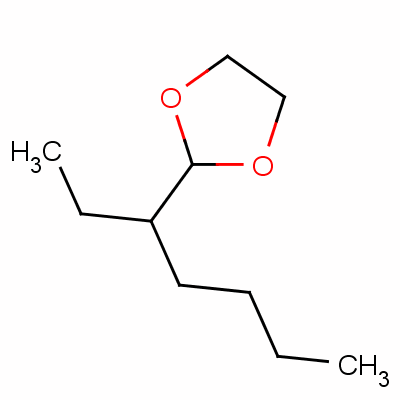 2-(1-乙基戊基)-1,3-二氧杂环戊烷分子式结构图