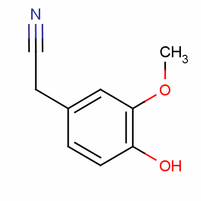 3-甲氧基-4-羟基苯乙腈分子式结构图