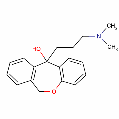 11-[3-(二甲胺基)丙基]-6,11-二氢二BENZ[B,E]氧杂环庚烷-11-醇分子式结构图