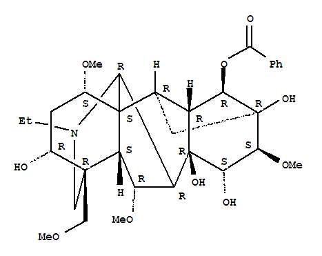 苯甲酰乌头原碱分子式结构图