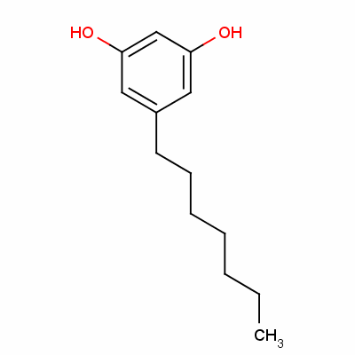 5-庚基苯-1,3-二醇分子式结构图