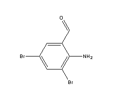 2-胺基-3,5-二溴苯甲醛分子式结构图