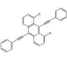 1,8-二氯-9,10-二苯乙炔基蒽分子式结构图