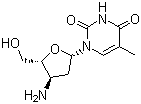 3'-氨基-2',3'-双脱氧胸苷分子式结构图