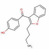 2-丁基-3-(4-羟基苯甲酰基)苯并呋喃分子式结构图