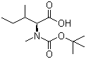 N-叔丁氧羰基-N-甲基-L-异亮氨酸分子式结构图