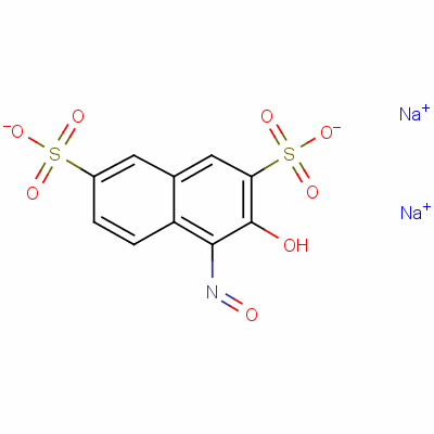 1-亚硝基-2-萘酚-3,6-二磺酸钠分子式结构图