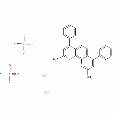 2,9-二甲基-4,7-二苯基-1,10-菲啰啉磺酸二钠盐分子式结构图