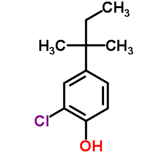 2-氯-4-叔戊基苯酚分子式结构图