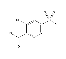 2-氯-4-甲磺酰基苯甲酸分子式结构图