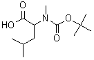 N-叔丁氧羰基-N-甲基-L-亮氨酸分子式结构图