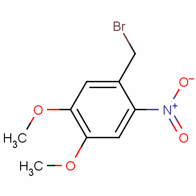 4,5-二甲氧基-2-硝基溴苄分子式结构图