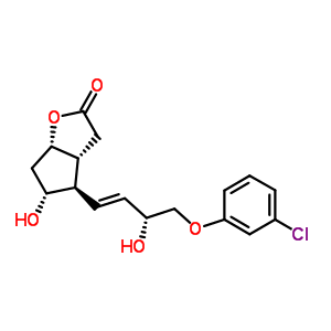 2H-环戊并[b]呋喃-2-酮,4-[(1E,3R)-4-(3-氯苯氧基)-3-羟基-1-丁烯-基]六氢-5-羟基-, (3aR,4R,5R,6aS)-分子式结构图