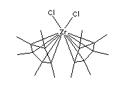 双(五甲基环戊二烯)二氯化锆分子式结构图