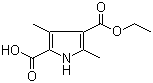 4-乙氧羰基-3,5-二甲基吡咯-2-羧酸分子式结构图