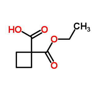 环丁基-1,1-二羧酸单乙酯分子式结构图