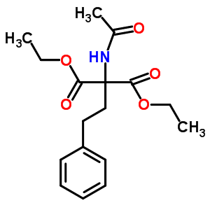 2-乙酰氨基-2-苯乙基丙二醇二乙酯分子式结构图