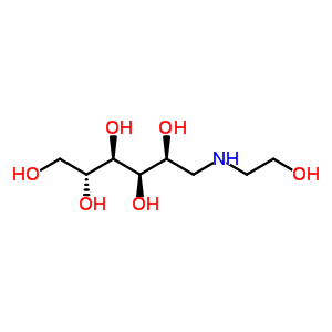 1-脱氧-1-(2-羟基乙基氨基)-D-山梨糖醇分子式结构图