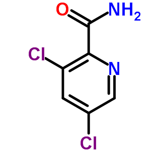 3,5-二氯吡啶-2-甲酰胺分子式结构图