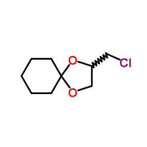 (2S)-(-)-2-氯甲基-1,4-二啞螺[4.5]癸烷分子式结构图