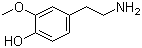 4-羟基-3-甲氧基苯乙胺分子式结构图