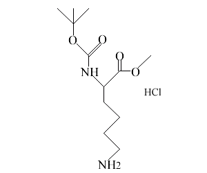 N-叔丁氧羰基赖氨酸甲酯盐酸盐分子式结构图