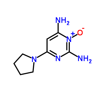 6-吡咯烷基-2,4-二氨基嘧啶 3-氧化物分子式结构图