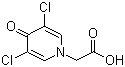 3,5-二氯-4-吡啶酮-1-乙酸分子式结构图