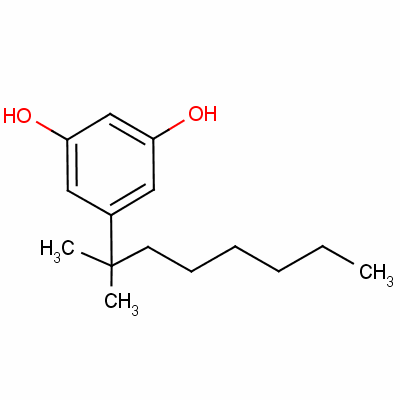 5-(1,1-二甲基庚基)间苯二酚分子式结构图