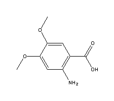 2-氨基-4,5-二甲氧基苯甲酸分子式结构图