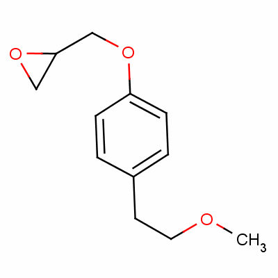 {[4-(2-甲氧乙基)苯氧基]甲基}环氧乙烷分子式结构图