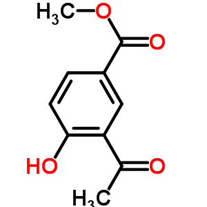 3-乙酰基-4-羟基苯甲酸甲酯分子式结构图