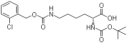 Boc-N'-(2-氯苄氧羰基)-D-赖氨酸分子式结构图