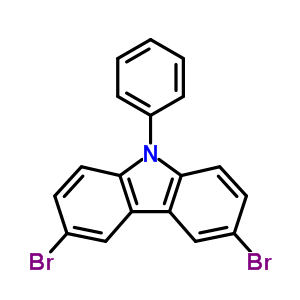 3,6-二溴-9-苯基咔唑分子式结构图