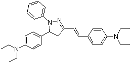 5-(4-二乙氨基-苯基)-3-[2-(4-二乙氨基-苯基)-乙烯基]-1-苯基-4,5-二氢-1H-吡唑分子式结构图