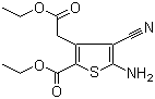 5-氨基-4-氰基-3-(2-乙氧基-2-氧代乙基)-2-噻吩甲酸乙酯分子式结构图