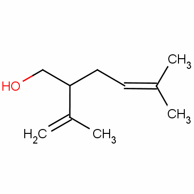 5-甲基-2-(1-甲乙烯基)-4-己烯-1-醇分子式结构图