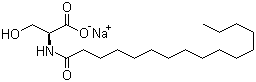 N-十六碳酰-L-丝氨酸钠分子式结构图