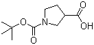 1-(特-丁氧基羰基)吡咯烷羧酸分子式结构图