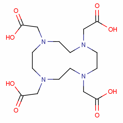 1,4,7,10-四氮杂环十二烷-1,4,7,10-四乙酸分子式结构图