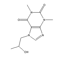 羟丙茶碱分子式结构图