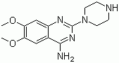 2-哌嗪基-4-氨基-6,7-二甲氧基喹唑啉分子式结构图