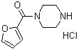 1-(2-呋喃甲酰基)哌嗪盐酸盐分子式结构图